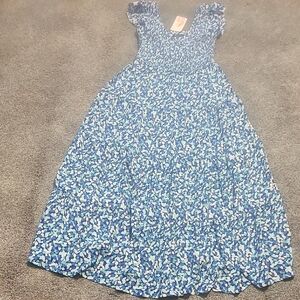 PRETTYGARDEN Women's Summer Floral Maxi Dress Sleeveless Smocked Ruffle MEDIUM